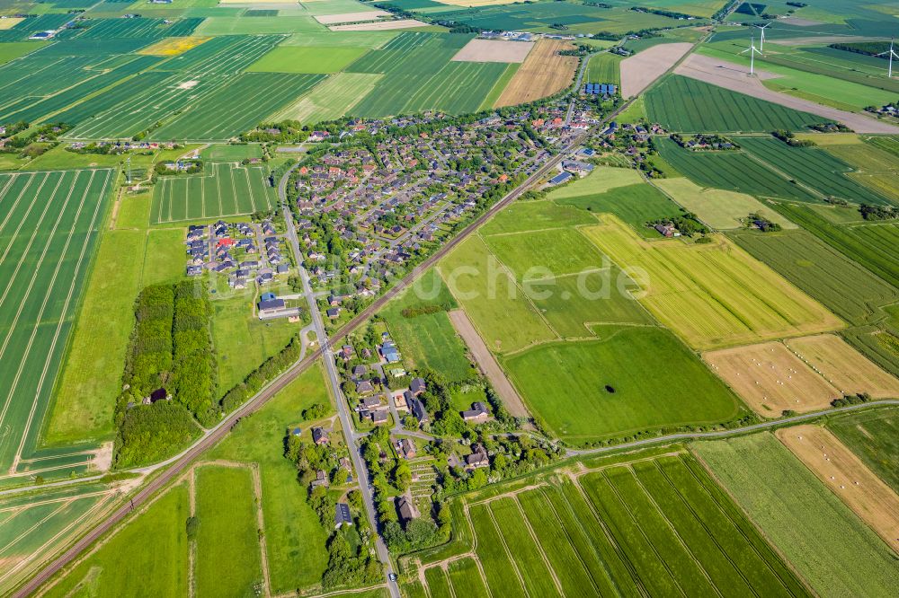 Luftbild Klanxbüll - Strukturen auf landwirtschaftlichen Feldern in Klanxbüll im Bundesland Schleswig-Holstein, Deutschland