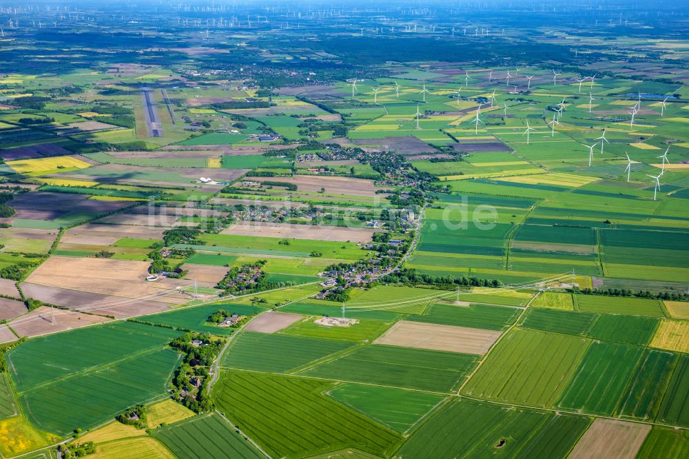 Luftbild Klixbüll - Strukturen auf landwirtschaftlichen Feldern in Klixbüll im Bundesland Schleswig-Holstein, Deutschland