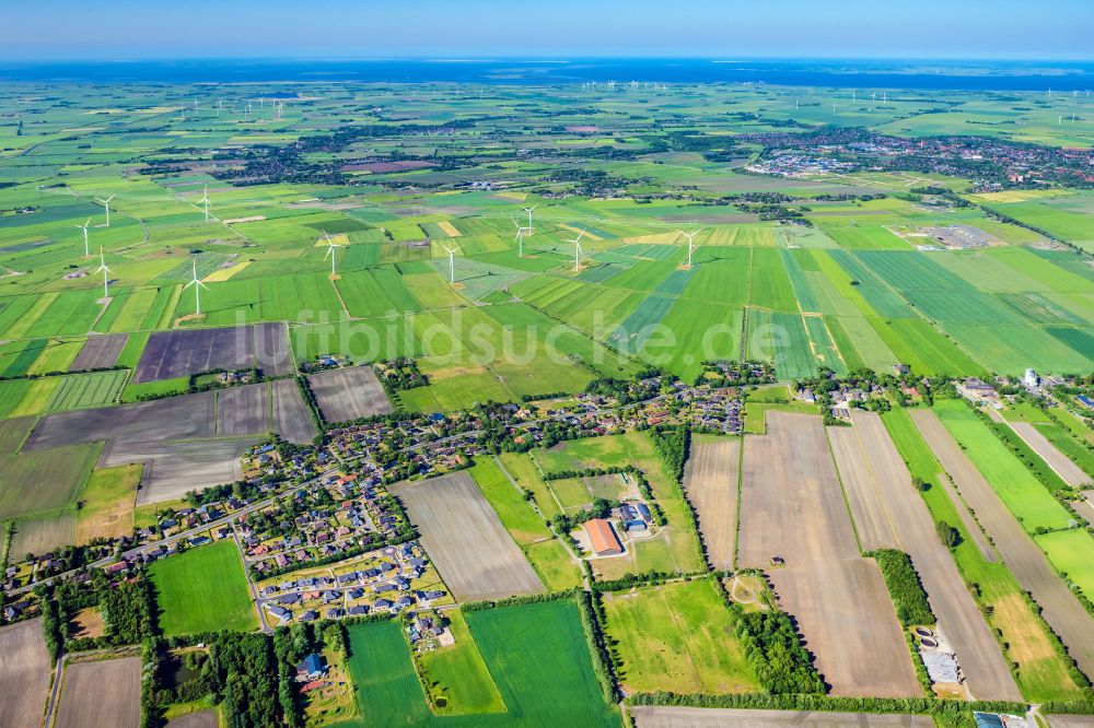 Klixbüll aus der Vogelperspektive: Strukturen auf landwirtschaftlichen Feldern in Klixbüll im Bundesland Schleswig-Holstein, Deutschland