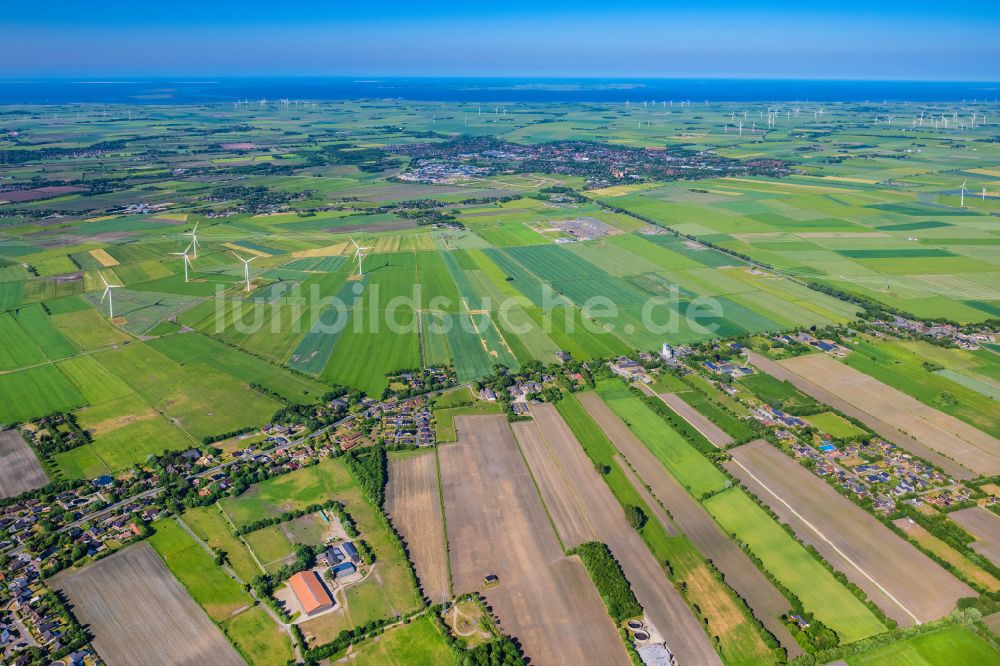 Luftbild Klixbüll - Strukturen auf landwirtschaftlichen Feldern in Klixbüll im Bundesland Schleswig-Holstein, Deutschland