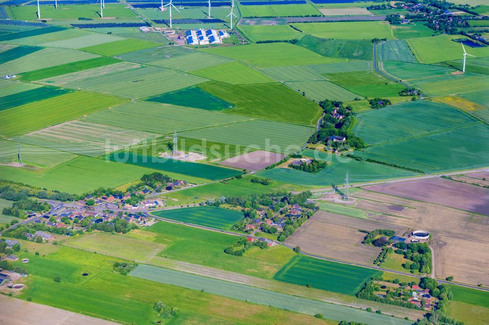 Luftbild Klixbüll - Strukturen auf landwirtschaftlichen Feldern in Klixbüll im Bundesland Schleswig-Holstein, Deutschland