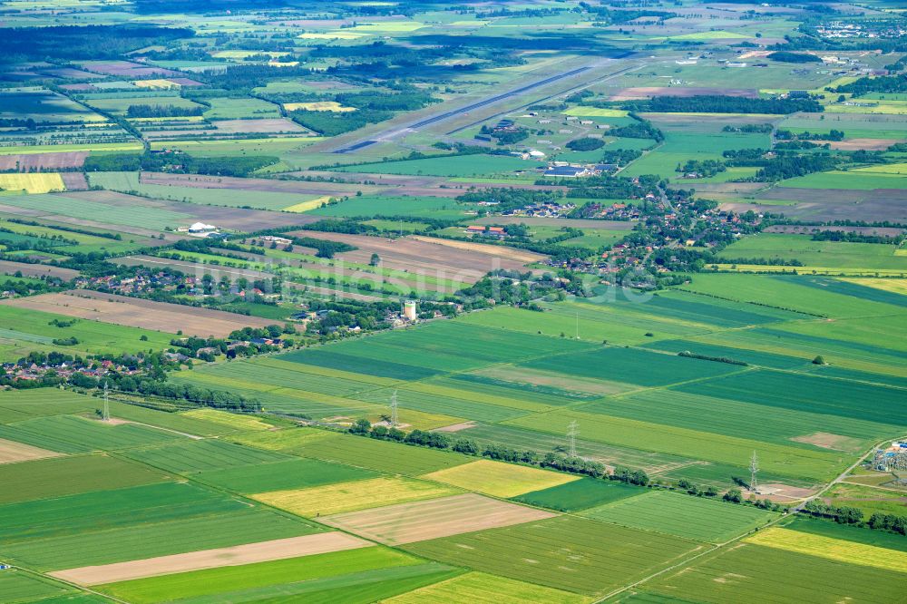 Luftaufnahme Klixbüll - Strukturen auf landwirtschaftlichen Feldern in Klixbüll im Bundesland Schleswig-Holstein, Deutschland