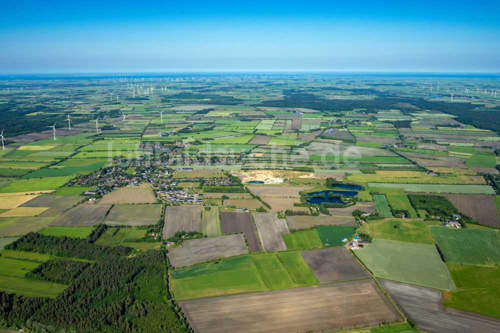 Luftbild Ladelund - Strukturen auf landwirtschaftlichen Feldern in Ladelund im Bundesland Schleswig-Holstein, Deutschland