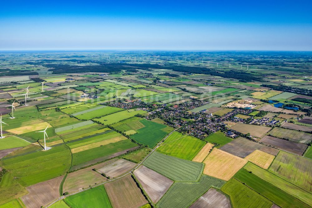 Luftbild Ladelund - Strukturen auf landwirtschaftlichen Feldern in Ladelund im Bundesland Schleswig-Holstein, Deutschland