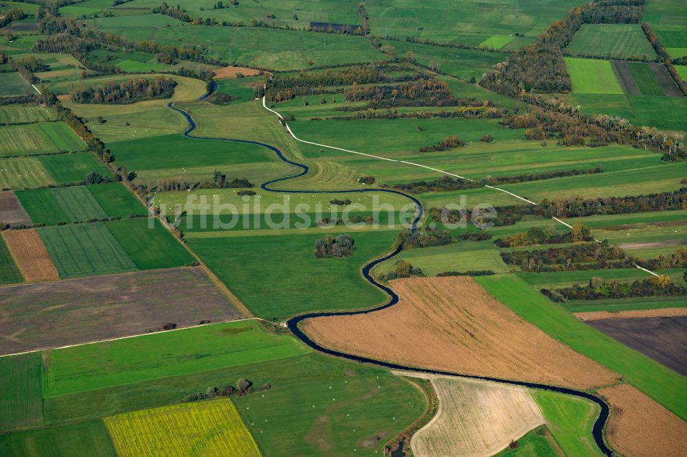 Langenau von oben - Strukturen auf landwirtschaftlichen Feldern in Langenau im Bundesland Baden-Württemberg, Deutschland