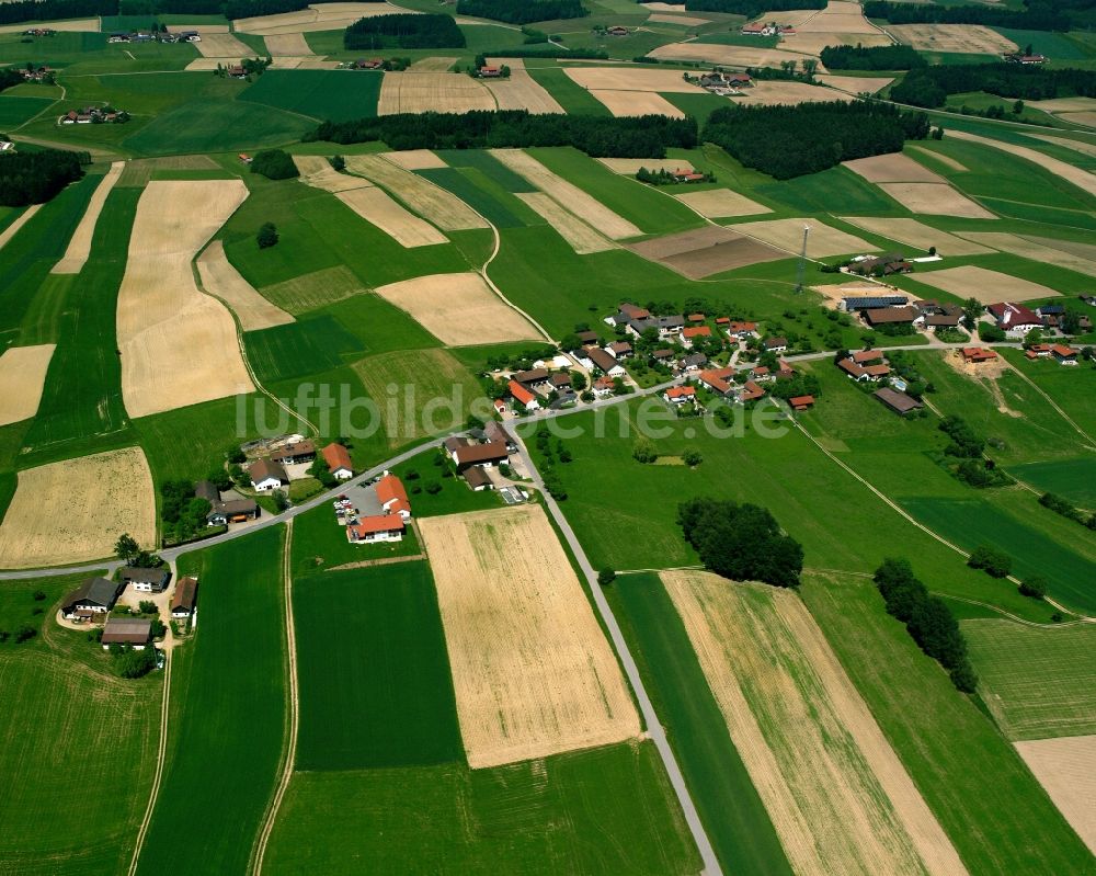 Luftbild Langeneck - Strukturen auf landwirtschaftlichen Feldern in Langeneck im Bundesland Bayern, Deutschland