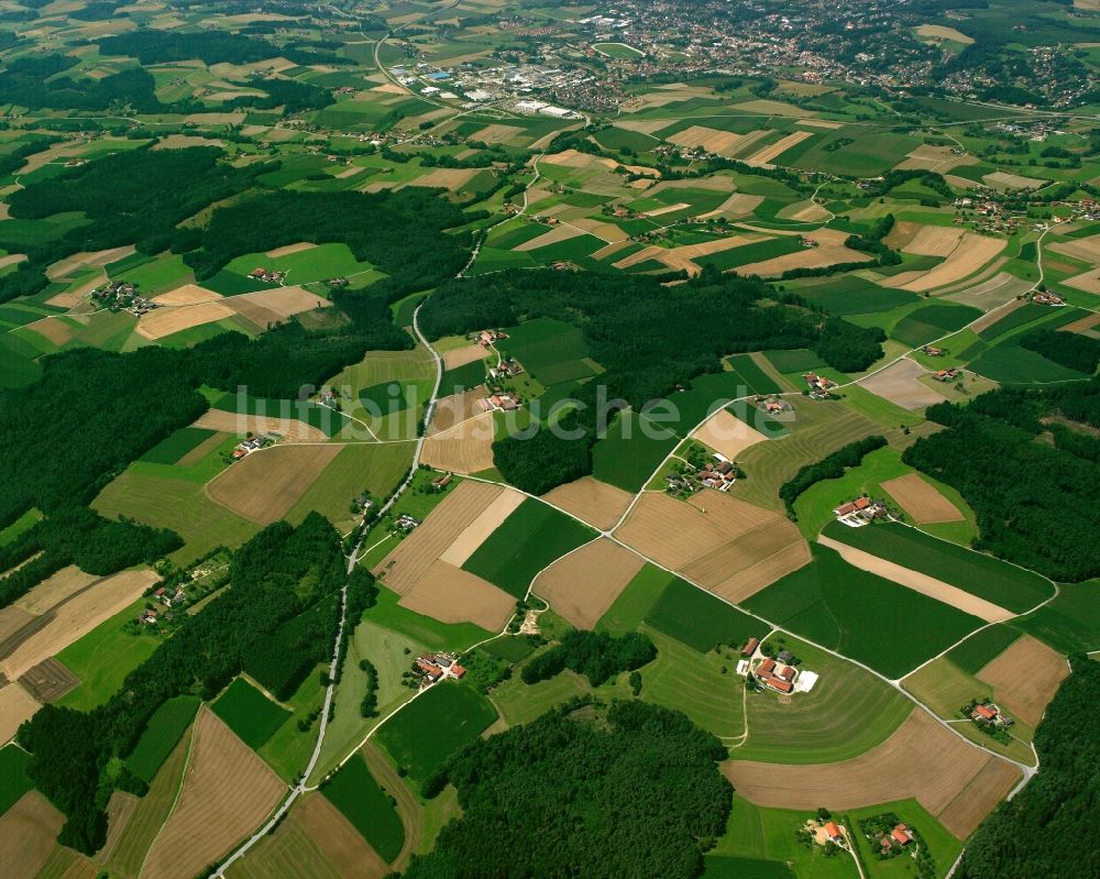 Luftaufnahme Nalling - Strukturen auf landwirtschaftlichen Feldern in Nalling im Bundesland Bayern, Deutschland