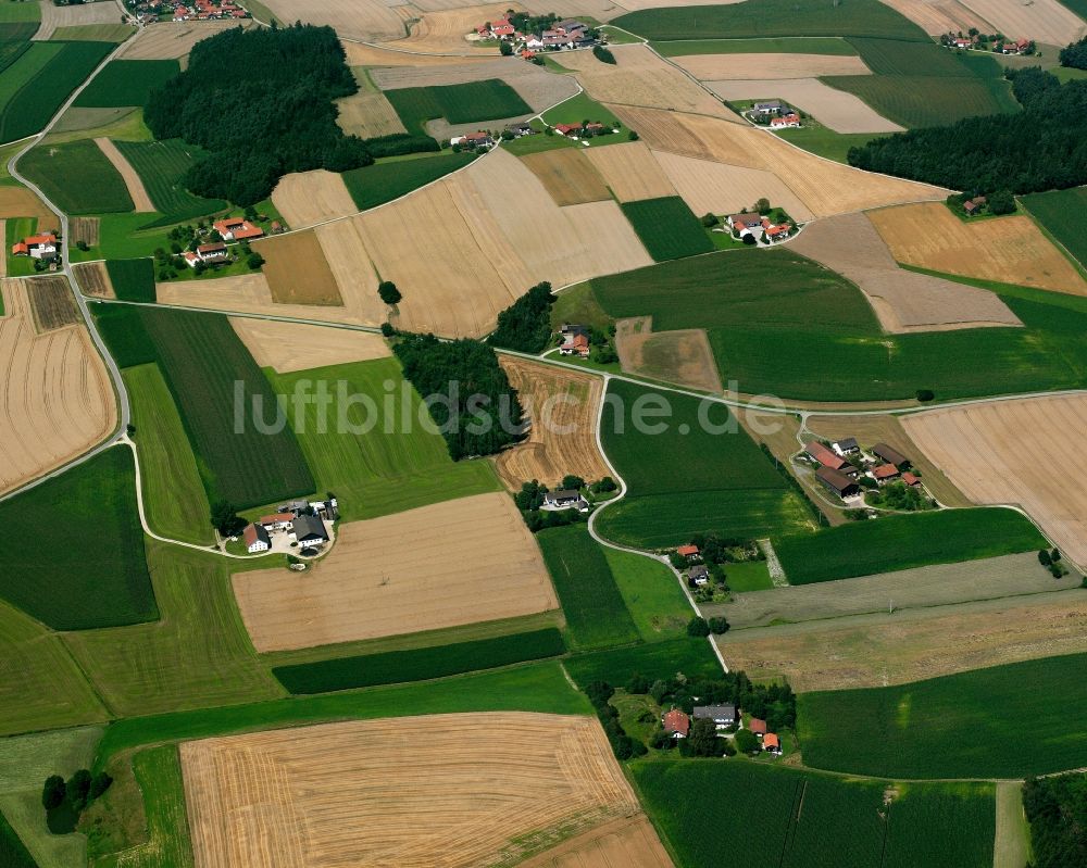 Luftbild Nöhag - Strukturen auf landwirtschaftlichen Feldern in Nöhag im Bundesland Bayern, Deutschland