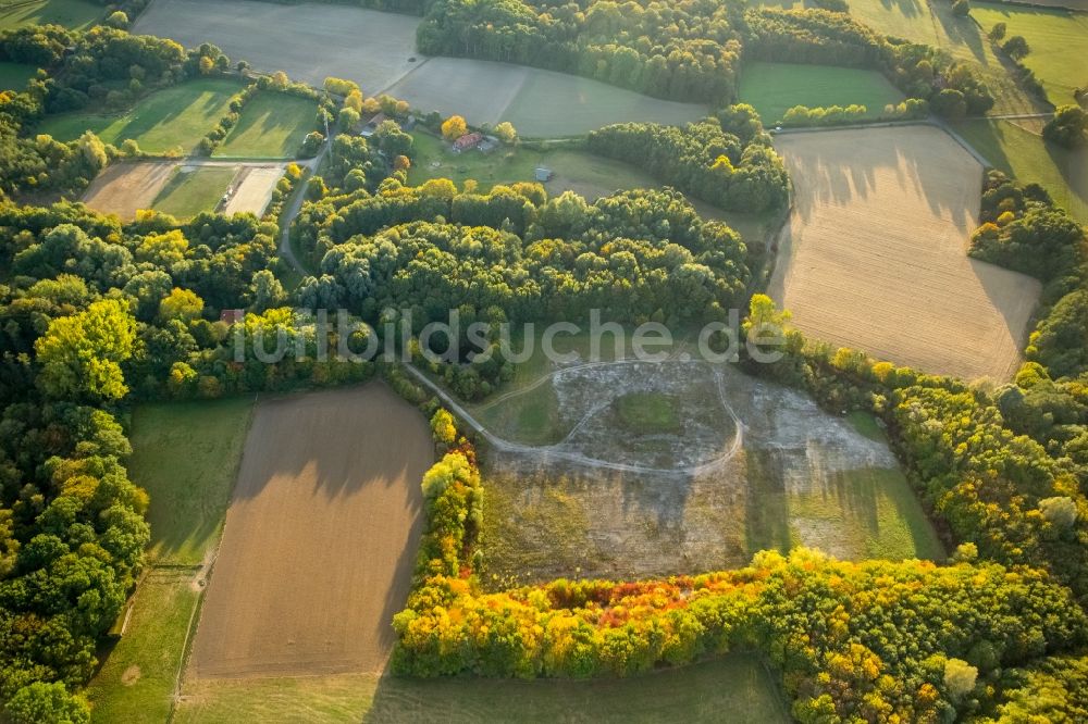 Luftbild Werne - Strukturen auf landwirtschaftlichen Feldern im Ortsteil Ruhr Metropolitan Area in Werne im Bundesland Nordrhein-Westfalen