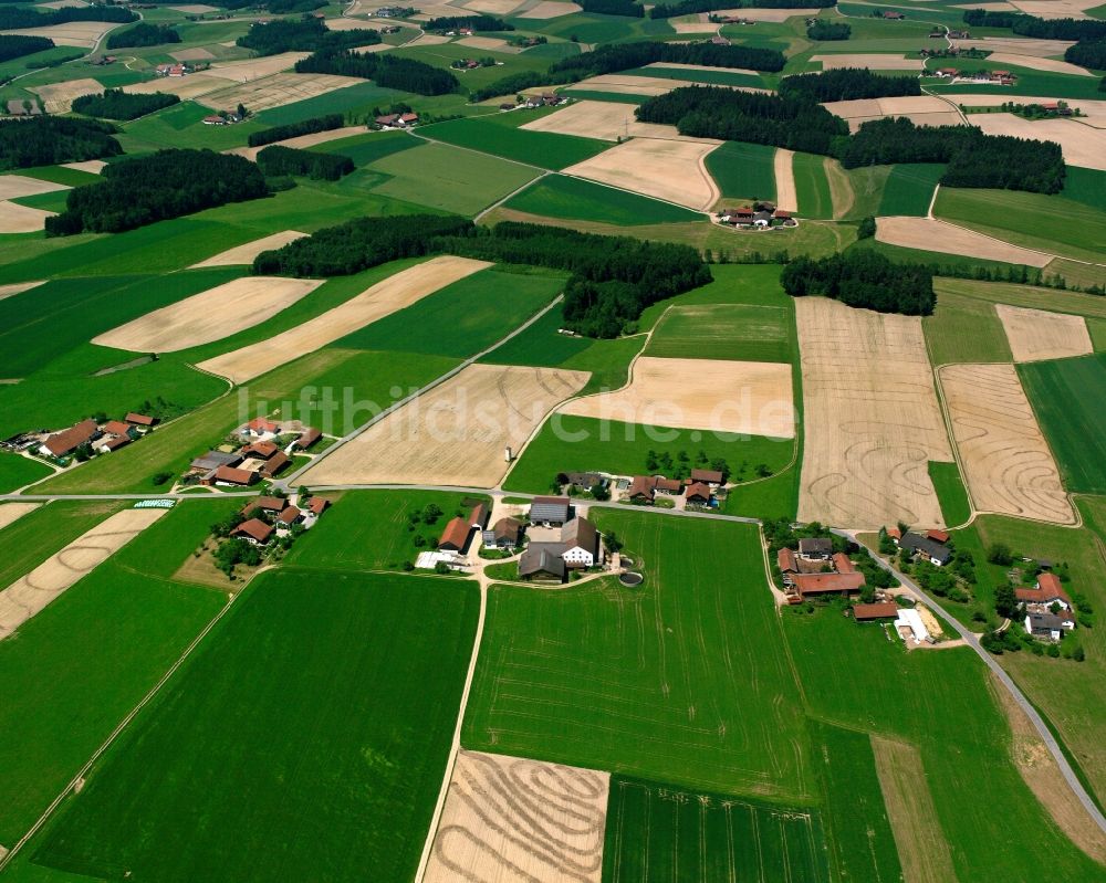 Luftbild Rasöd - Strukturen auf landwirtschaftlichen Feldern in Rasöd im Bundesland Bayern, Deutschland