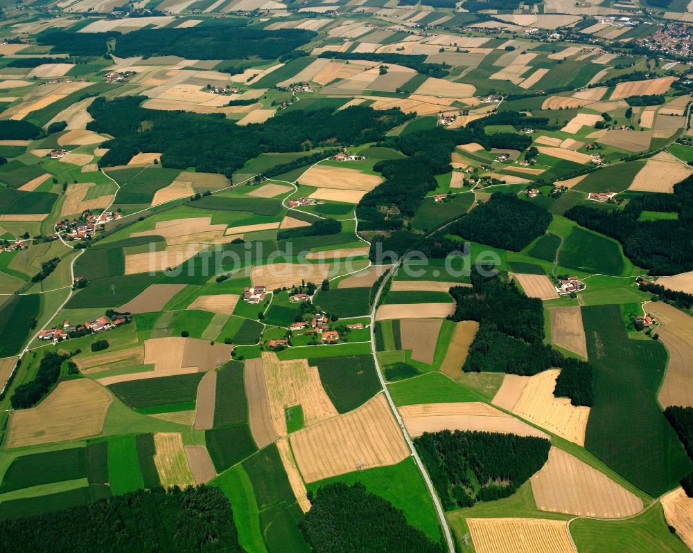 Scherzlthambach von oben - Strukturen auf landwirtschaftlichen Feldern in Scherzlthambach im Bundesland Bayern, Deutschland