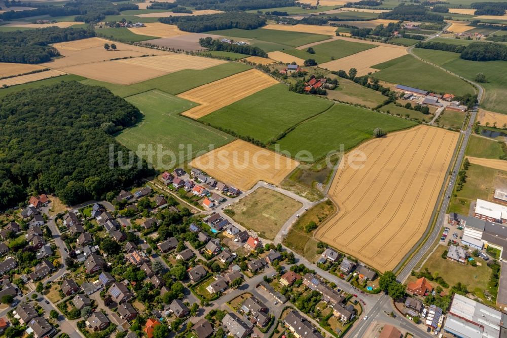 Everswinkel von oben - Strukturen auf landwirtschaftlichen Feldern an der Telgter Straße in Everswinkel im Bundesland Nordrhein-Westfalen, Deutschland