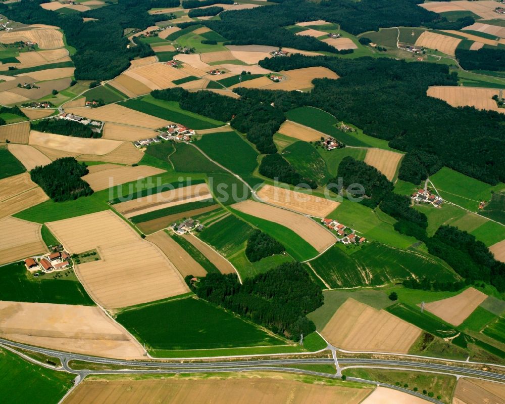 Luftaufnahme Unterhaid - Strukturen auf landwirtschaftlichen Feldern in Unterhaid im Bundesland Bayern, Deutschland