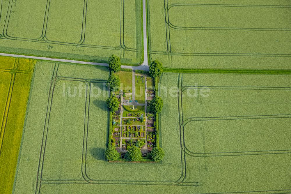 Wambeln von oben - Strukturen auf landwirtschaftlichen Feldern in Wambeln im Bundesland Nordrhein-Westfalen, Deutschland