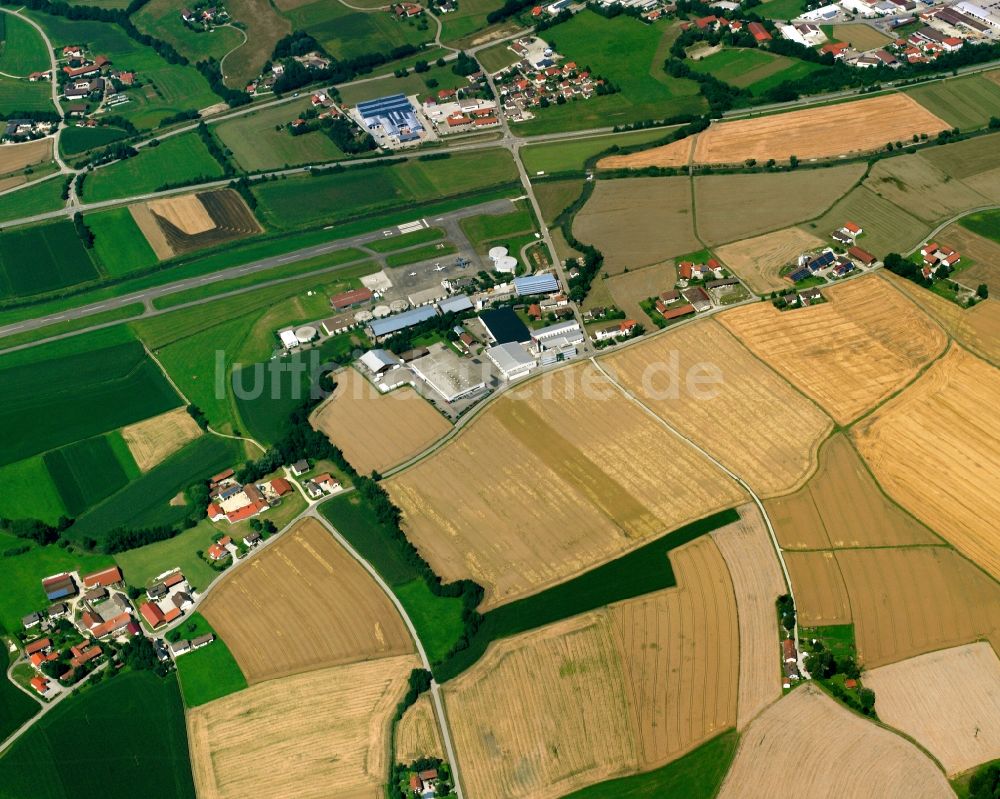 Zainach von oben - Strukturen auf landwirtschaftlichen Feldern in Zainach im Bundesland Bayern, Deutschland