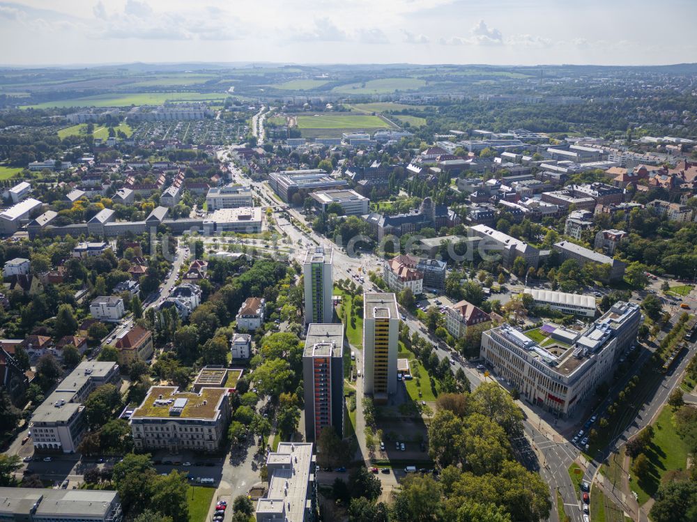 Luftbild Dresden - Studenten- Wohnheim - Gebäude im Hochhaus in Dresden im Bundesland Sachsen, Deutschland