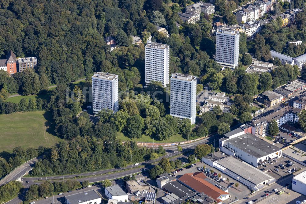 Aachen von oben - Studenten- Wohnheim - Gebäude im Hochhaus- Emsemble in Aachen im Bundesland Nordrhein-Westfalen, Deutschland