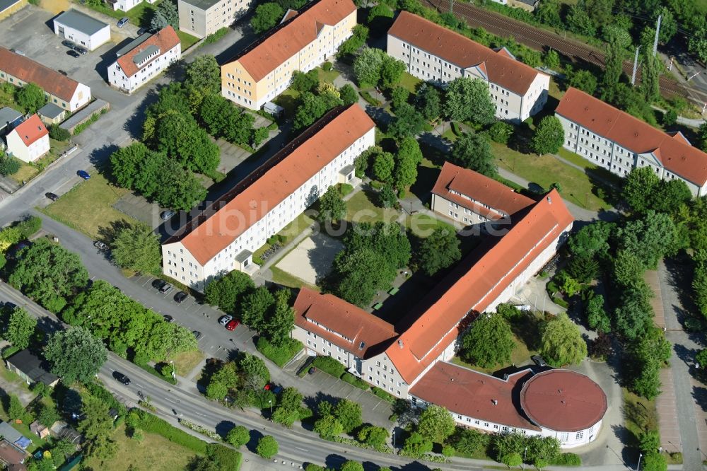 Luftbild Senftenberg - Studenten- Wohnheim - Gebäude Studentenwerk - Studentenhaus an der Großenhainer Straße in Senftenberg im Bundesland Brandenburg, Deutschland