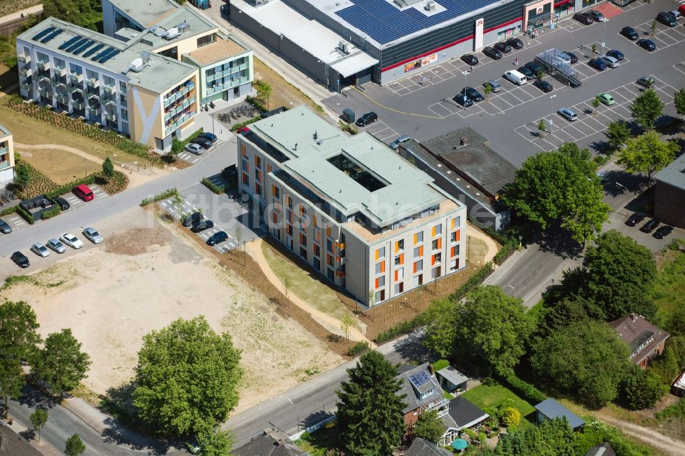 Luftbild Kleve - Studenten- Wohnheim - Gebäude des Studierendenwerk an der Flutstraße in Kleve im Bundesland Nordrhein-Westfalen, Deutschland