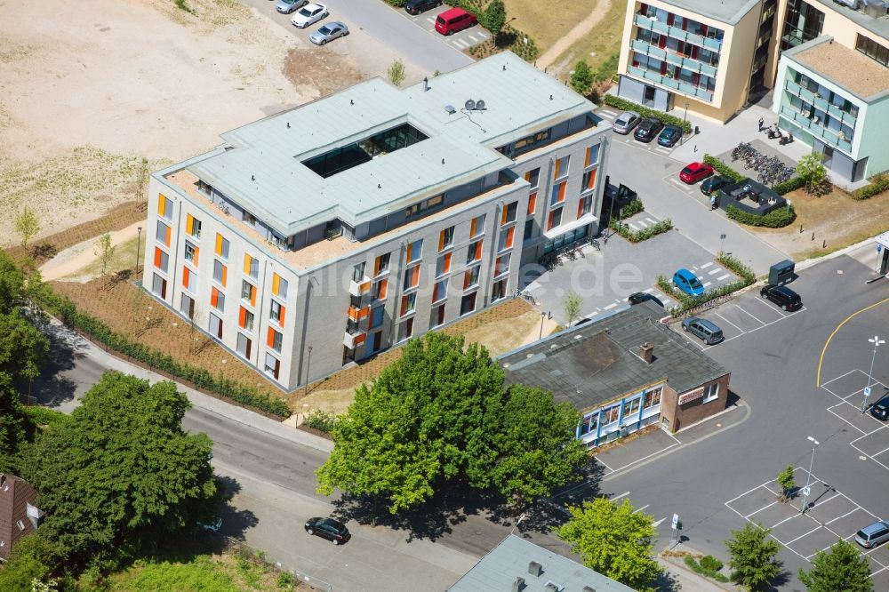 Luftbild Kleve - Studenten- Wohnheim - Gebäude des Studierendenwerk an der Flutstraße in Kleve im Bundesland Nordrhein-Westfalen, Deutschland