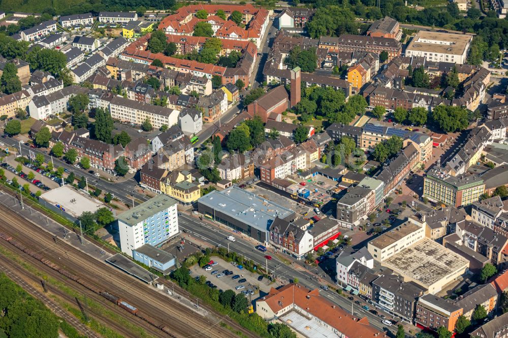 Luftbild Oberhausen - Supermarkt an der Bottroper Straße - Im Wiedemhof in Oberhausen im Bundesland Nordrhein-Westfalen, Deutschland