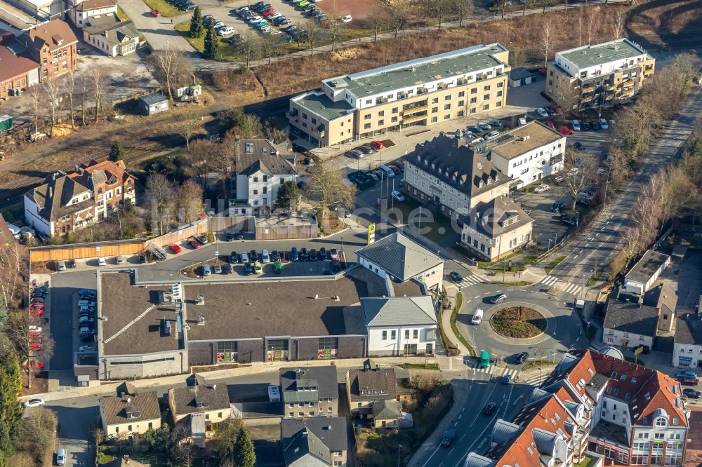 Luftbild Witten - Supermarkt EDEKA Grütter in Witten im Bundesland Nordrhein-Westfalen, Deutschland