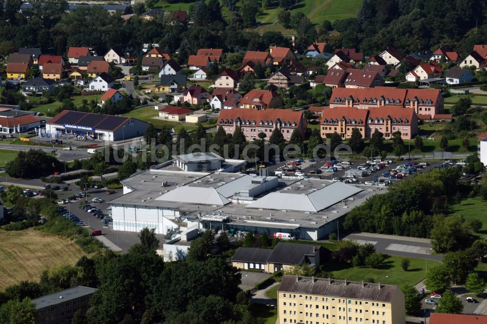 Kamenz von oben - Supermarkt Kaufland in Kamenz im Bundesland Sachsen