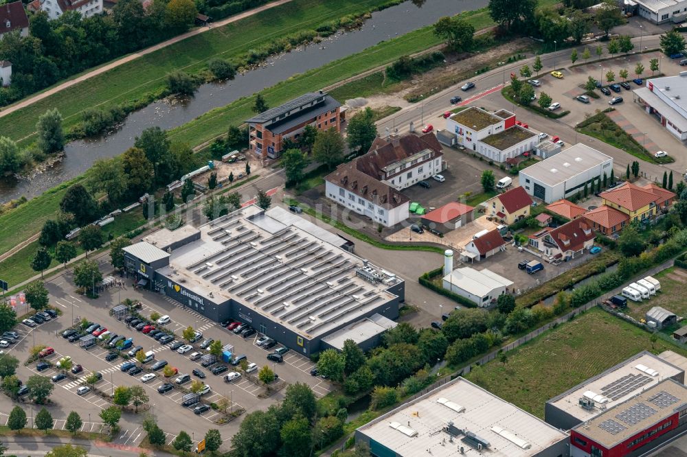 Luftbild Teningen - Supermarkt Lebensmittelmarkt EDEKA Kohler in Teningen im Bundesland Baden-Württemberg, Deutschland