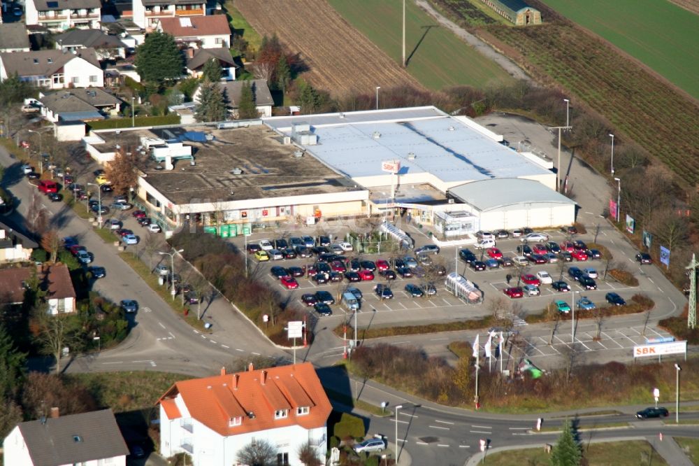 Kandel aus der Vogelperspektive: Supermarkt SBK in Kandel im Bundesland Rheinland-Pfalz