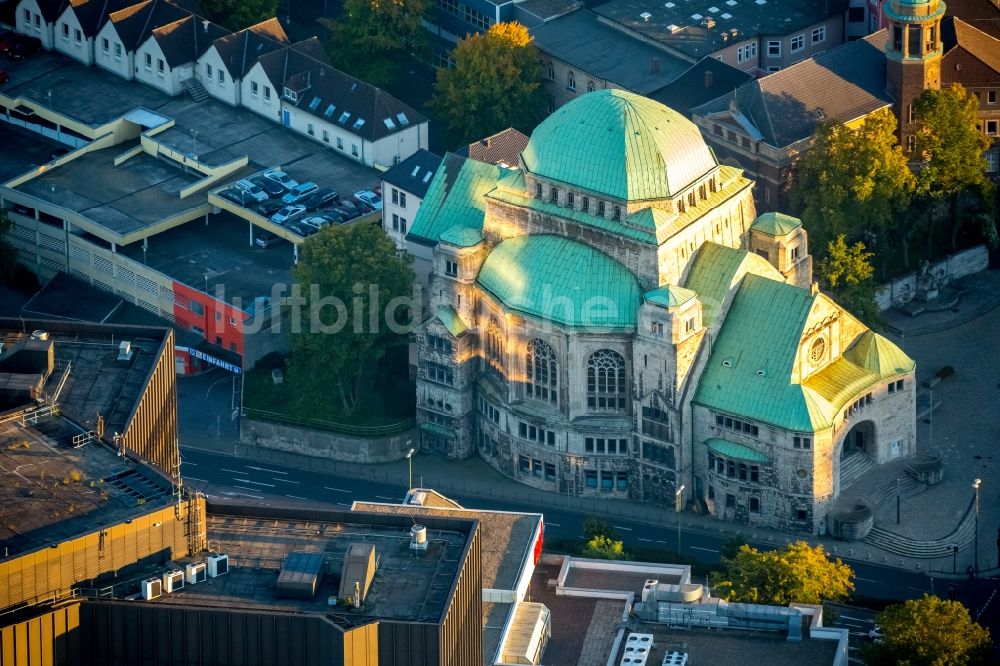 Essen von oben - Synagogen- Neubau- Gebäude der jüdischen Gemeinde in Essen im Bundesland Nordrhein-Westfalen