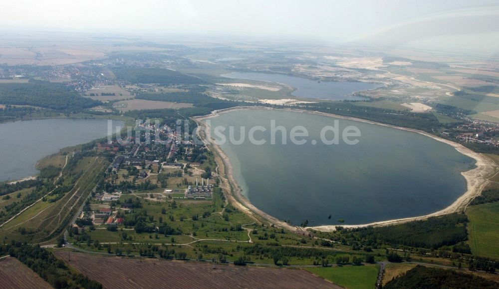 Luftbild Braunsbedra - Tagebau Rekultivierung am See Geiseltalsee in Braunsbedra im Bundesland Sachsen-Anhalt, Deutschland