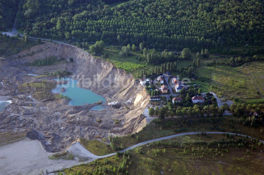 Luftbild Nachterstedt - Tagebausee- Ufereinbruch am Concordiasee bei Nachterstedt in Sac