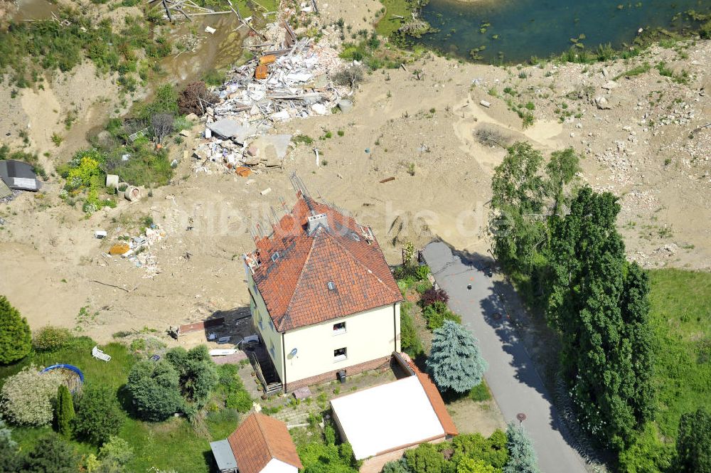 Luftbild Nachterstedt - Tagebausee- Ufereinbruch am Concordiasee bei Nachterstedt in Sachsen-Anhalt