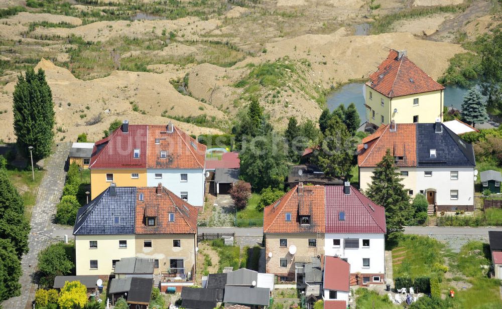 Luftbild Nachterstedt - Tagebausee- Ufereinbruch am Concordiasee bei Nachterstedt in Sachsen-Anhalt