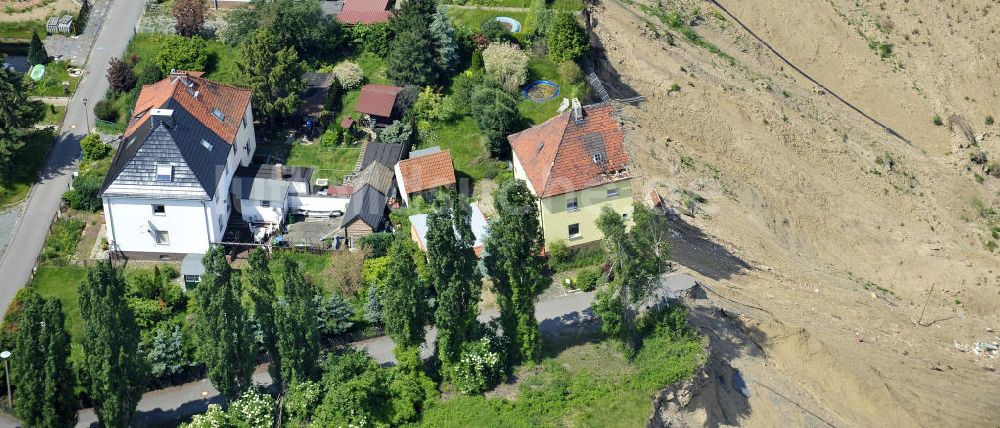 Luftaufnahme Nachterstedt - Tagebausee- Ufereinbruch am Concordiasee bei Nachterstedt in Sachsen-Anhalt