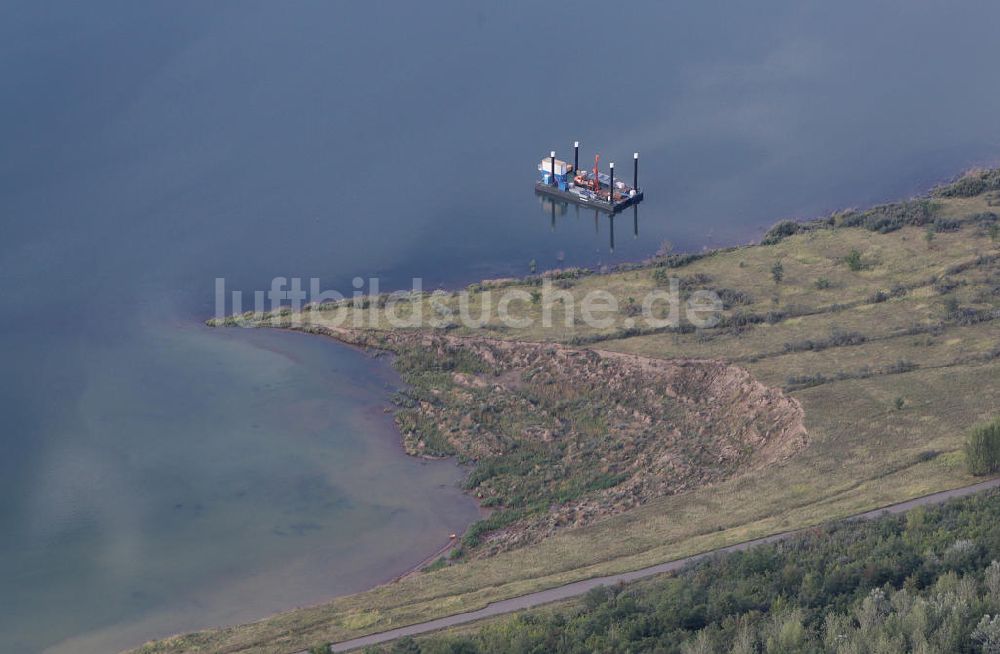 Luftbild Nachterstedt - Tagebausee- Ufereinbruch am Concordiasee bei Nachterstedt in Sachsen-Anhalt