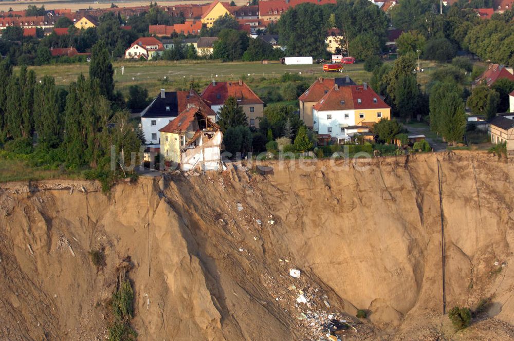 Luftbild Nachterstedt - Tagebausee- Ufereinbruch am Concordiasee bei Nachterstedt in Sachsen-Anhalt