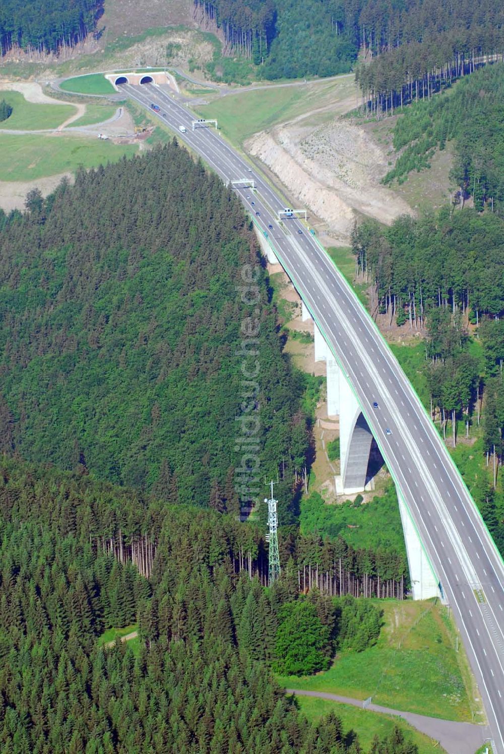 Luftaufnahme Oberhof - Talbrücke Schwarzbachtal