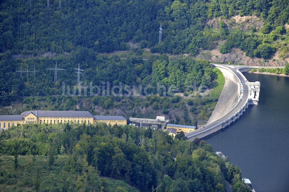 Hohenwarte / Thüringen aus der Vogelperspektive: Talsperre Hohenwarte