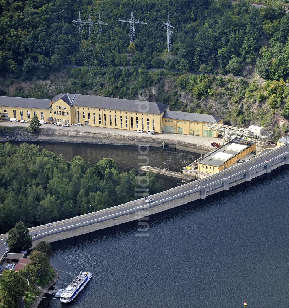 Hohenwarte / Thüringen aus der Vogelperspektive: Talsperre Hohenwarte