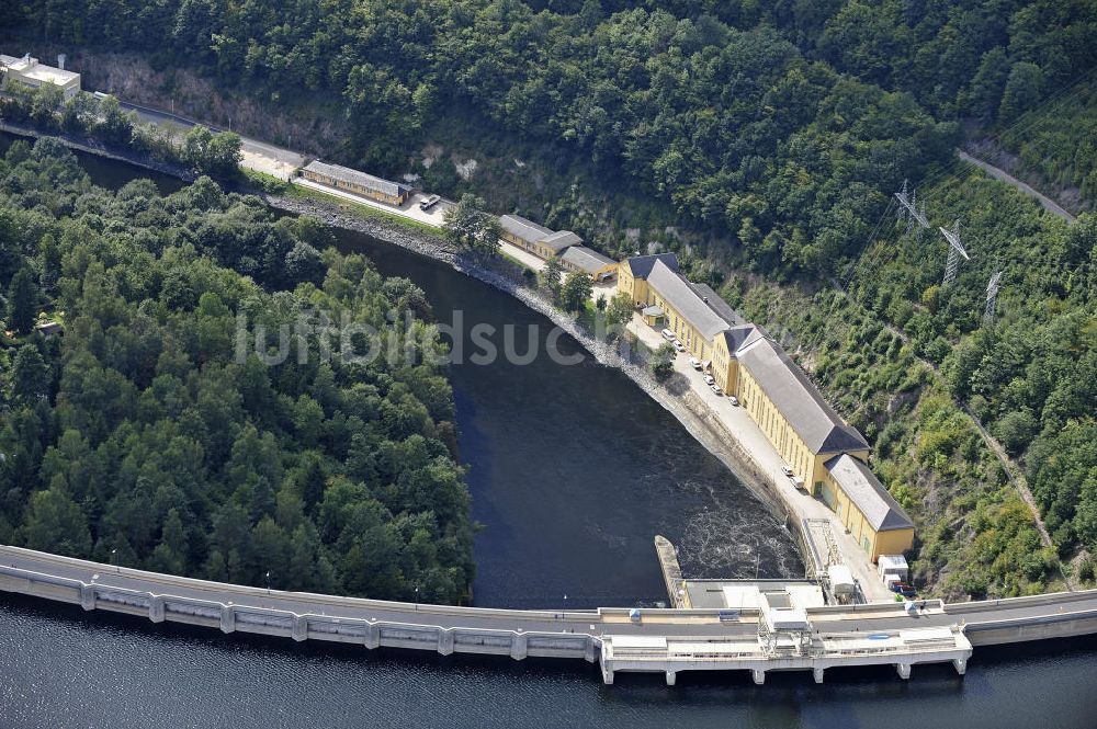 Hohenwarte / Thüringen aus der Vogelperspektive: Talsperre Hohenwarte