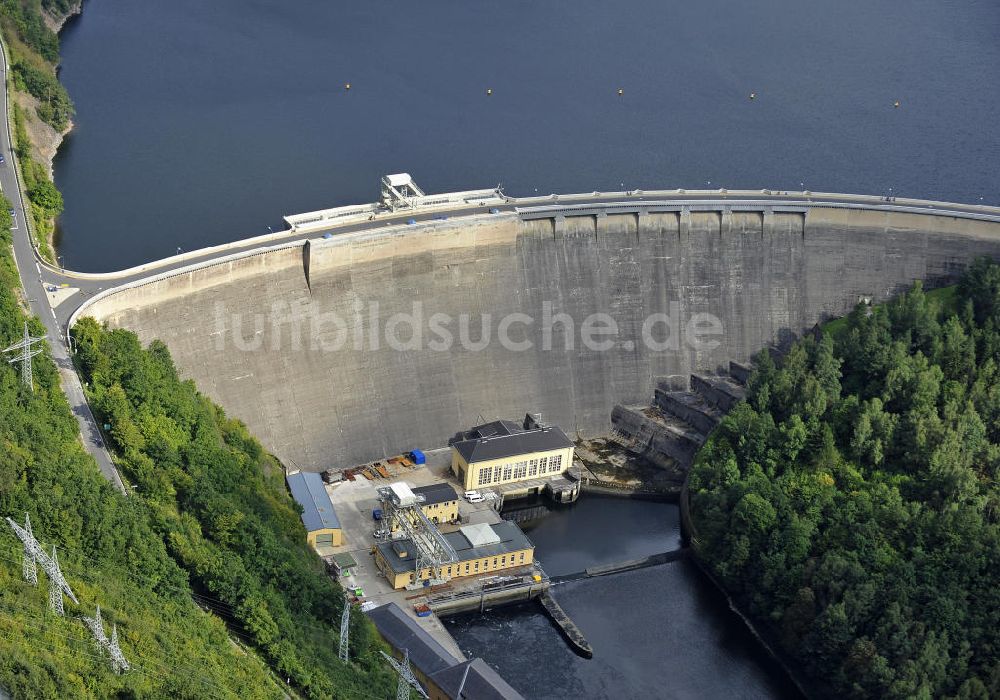 Hohenwarte / Thüringen von oben - Talsperre Hohenwarte