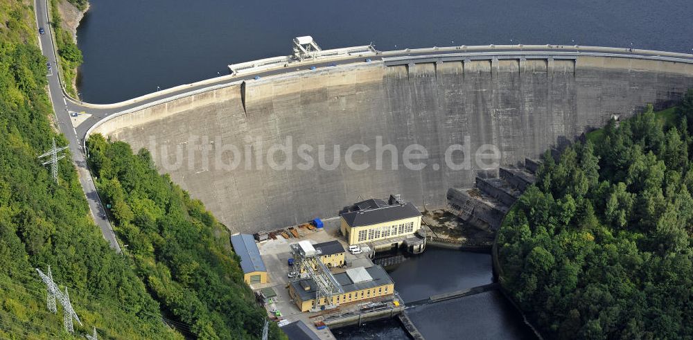 Hohenwarte / Thüringen aus der Vogelperspektive: Talsperre Hohenwarte