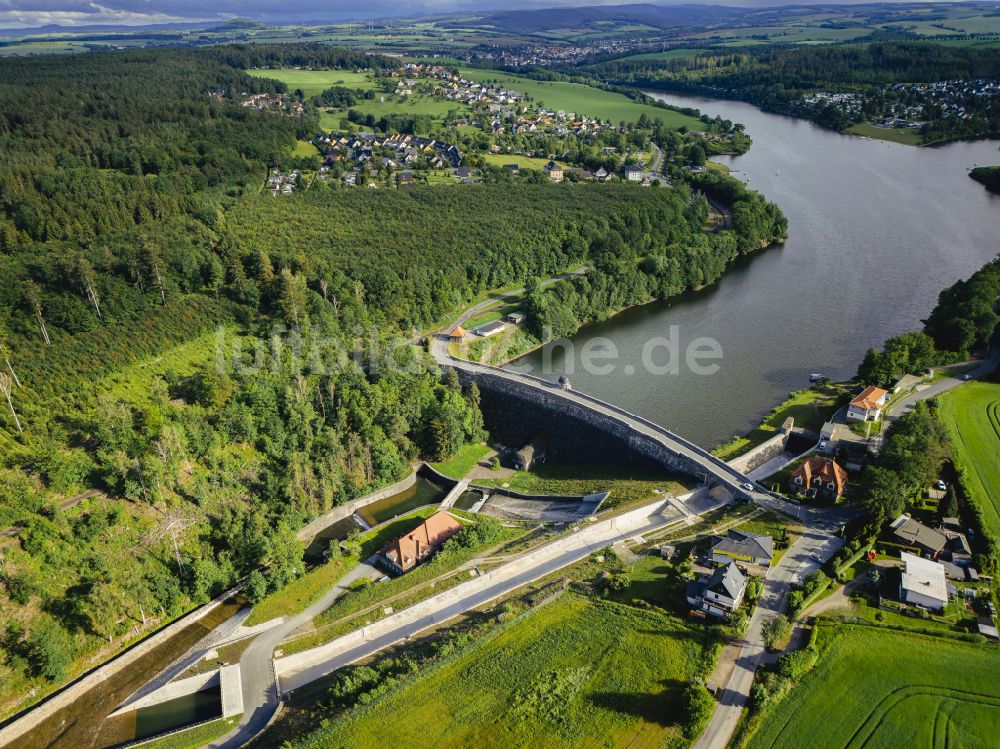 Dippoldiswalde von oben - Talsperre Malter in Dippoldiswalde im Bundesland Sachsen, Deutschland