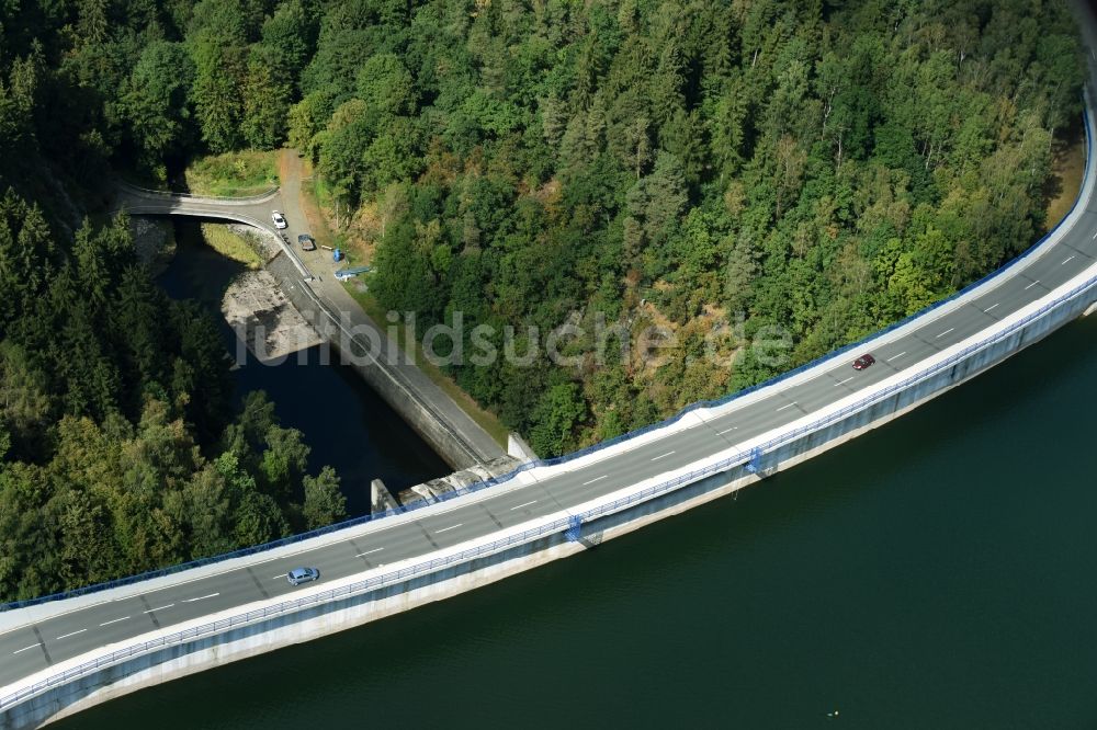 Luftaufnahme Pöhl - Talsperre Pöhl und Stausee in Pöhl im Bundesland Sachsen