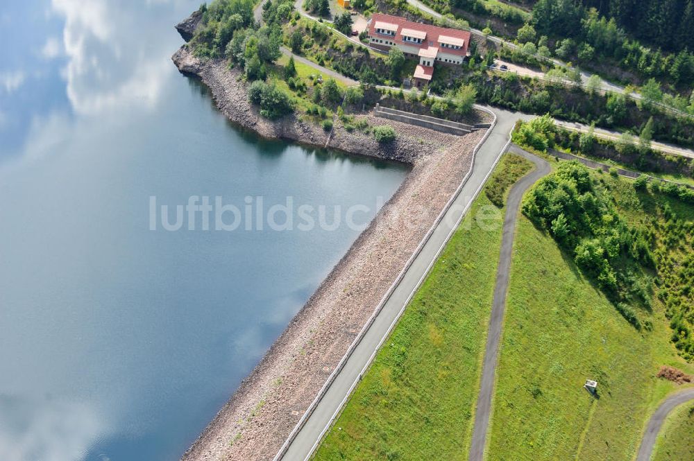 Tambach-Dietharz von oben - Talsperre Schmalwasser nahe Tambach-Dietharz in Thüringen