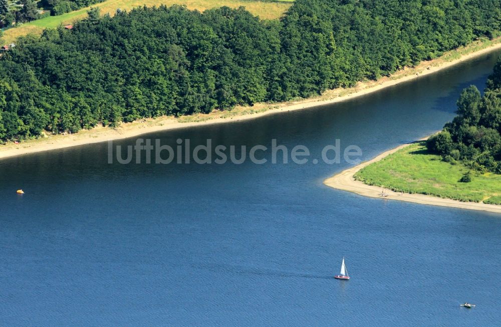 Luftaufnahme Zeulenroda-Triebes - Talsperre Zeulenroda nahe Zeulenroda-Triebes im Bundesland Thüringen