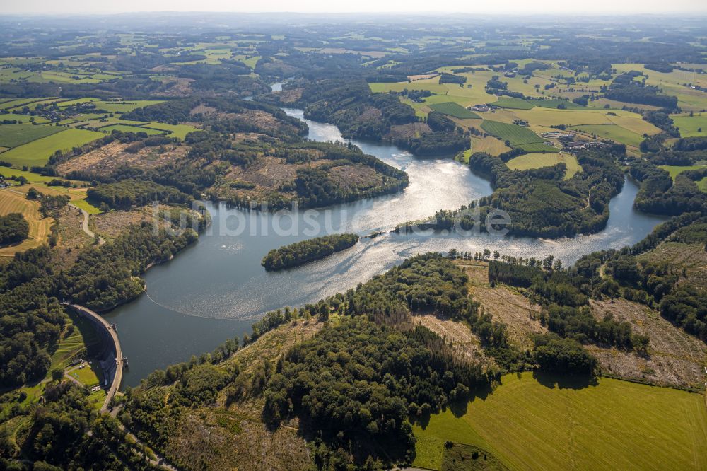 Luftaufnahme Breckerfeld - Talsperren - Staudamm und Stausee in Breckerfeld im Bundesland Nordrhein-Westfalen, Deutschland