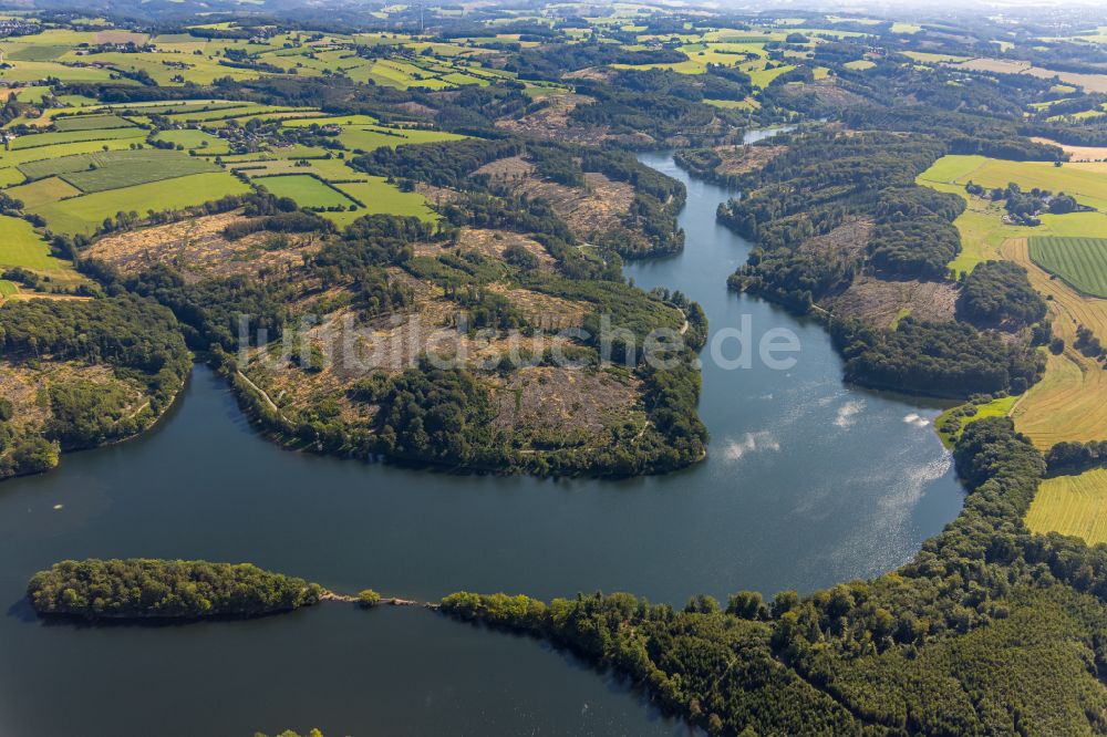 Breckerfeld von oben - Talsperren - Staudamm und Stausee in Breckerfeld im Bundesland Nordrhein-Westfalen, Deutschland