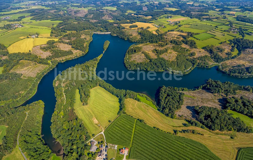 Luftaufnahme Breckerfeld - Talsperren - Staudamm und Stausee in Breckerfeld im Bundesland Nordrhein-Westfalen, Deutschland